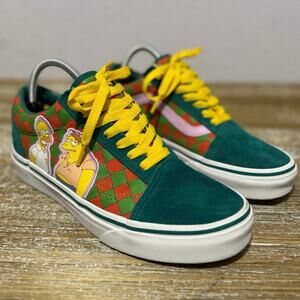 VANS Old Skool x The Simpsons Moes Tavern Mens 5.5 Womens 7 Checkered Green